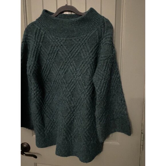 Soft Surroundings Women’s Sweater Size S  Bell Sleeve Wool Blend Mock Neck Top - Picture 2 of 10